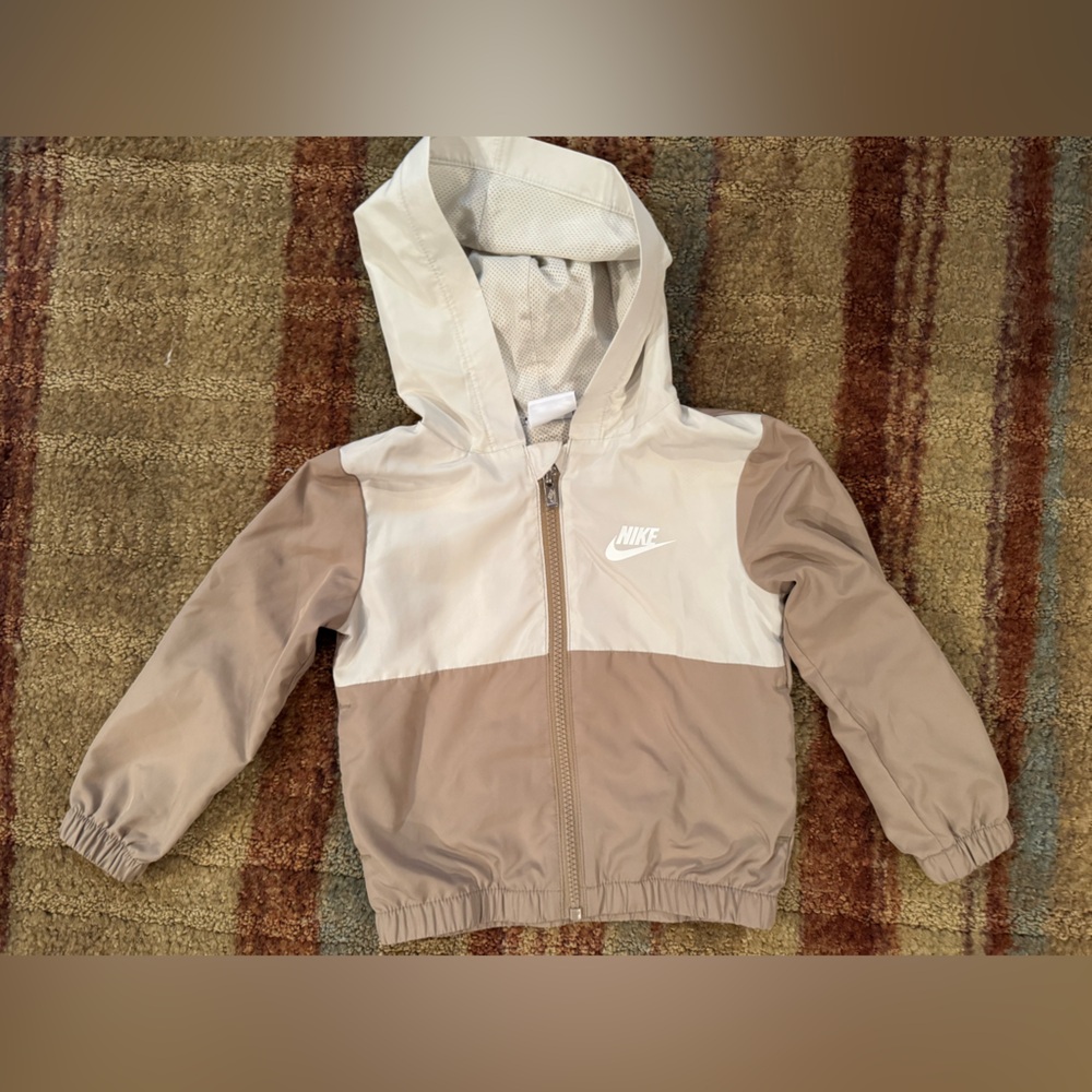 Nike Beige and White Hooded Jacket